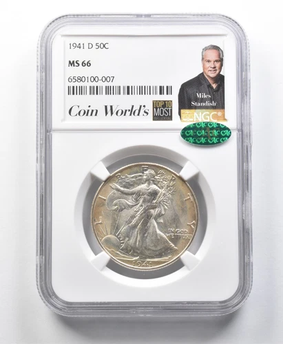 1941-D Walking Liberty Half Dollar Miles Standish MS66 NGC CAC *8545
