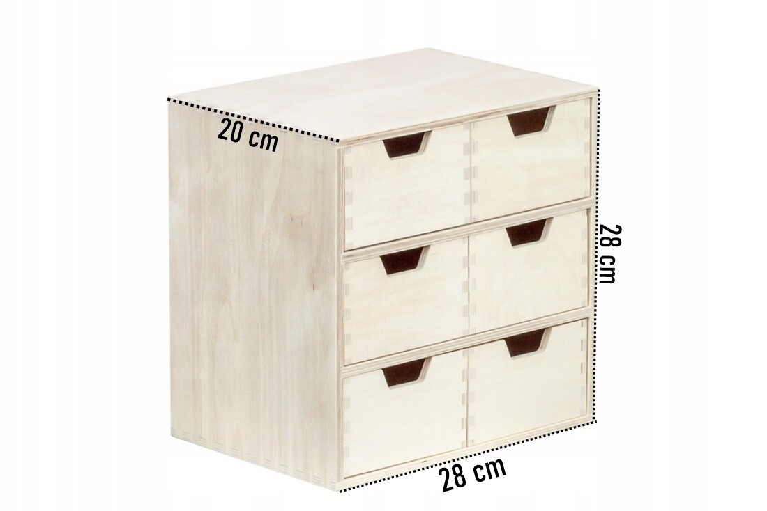 Wooden Drawer - Box Desktop Office Desk Storage Decoupage 