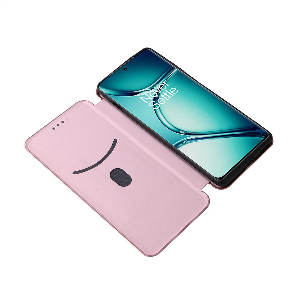 Estuche tipo billetera tipo tarjeta abatible de cuero de fibra de carbono magnético serie "All" para OnePlus Foto 2 de 4
