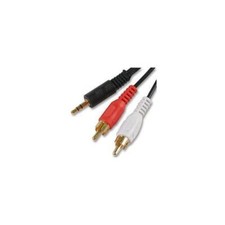 GP121 3.5mm Jack to 2 x RCA Phono Audio Cable Gold 5 metres Lead