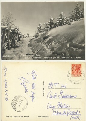 CASTELLAMMARE DI STABIA -NAPLES -MONTE FAITO -PEDESTRIAN FOR PENSION POSTCARD