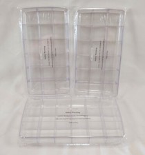 3 Pack Clear 18 Compartment Plastic Storage Organizer 9" X 5"