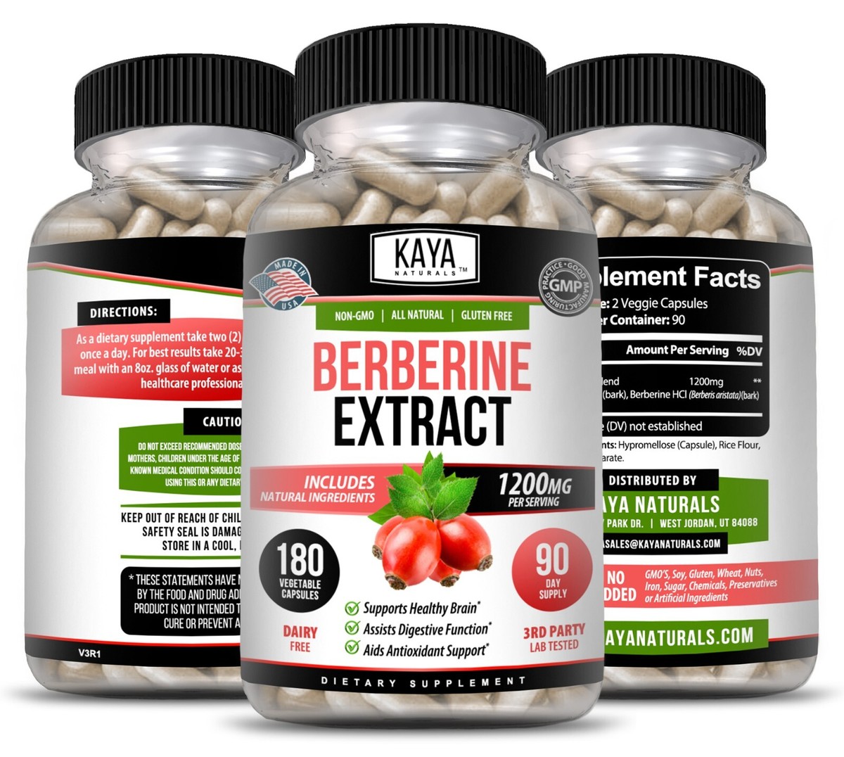 berberine and acetyl l carnitine Premium Berberine HCI Extract 180ct 1200mg High Absorption Immune Health  Support