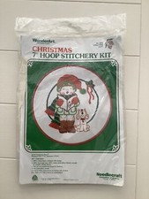 WonderArt Christmas 7  Hoop Crewel Embroidery CHRISTMAS DUET 5578 Vintage NEW