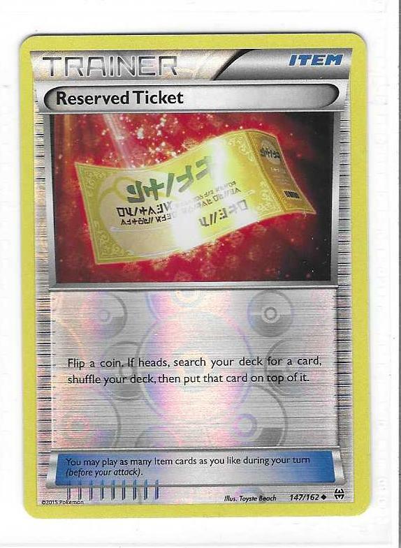 Pokemon --- RESERVED TICKET --- XY Breakthrough! REVERSE HOLO! NM