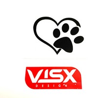 Paw Print Heart Dog Puppy Logo Diecut Vinyl Decal Sticker Car Window Wall Love