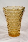 Vintage 1950's Federal Glass Amber Colonial Yorktown Vase Excellent condition