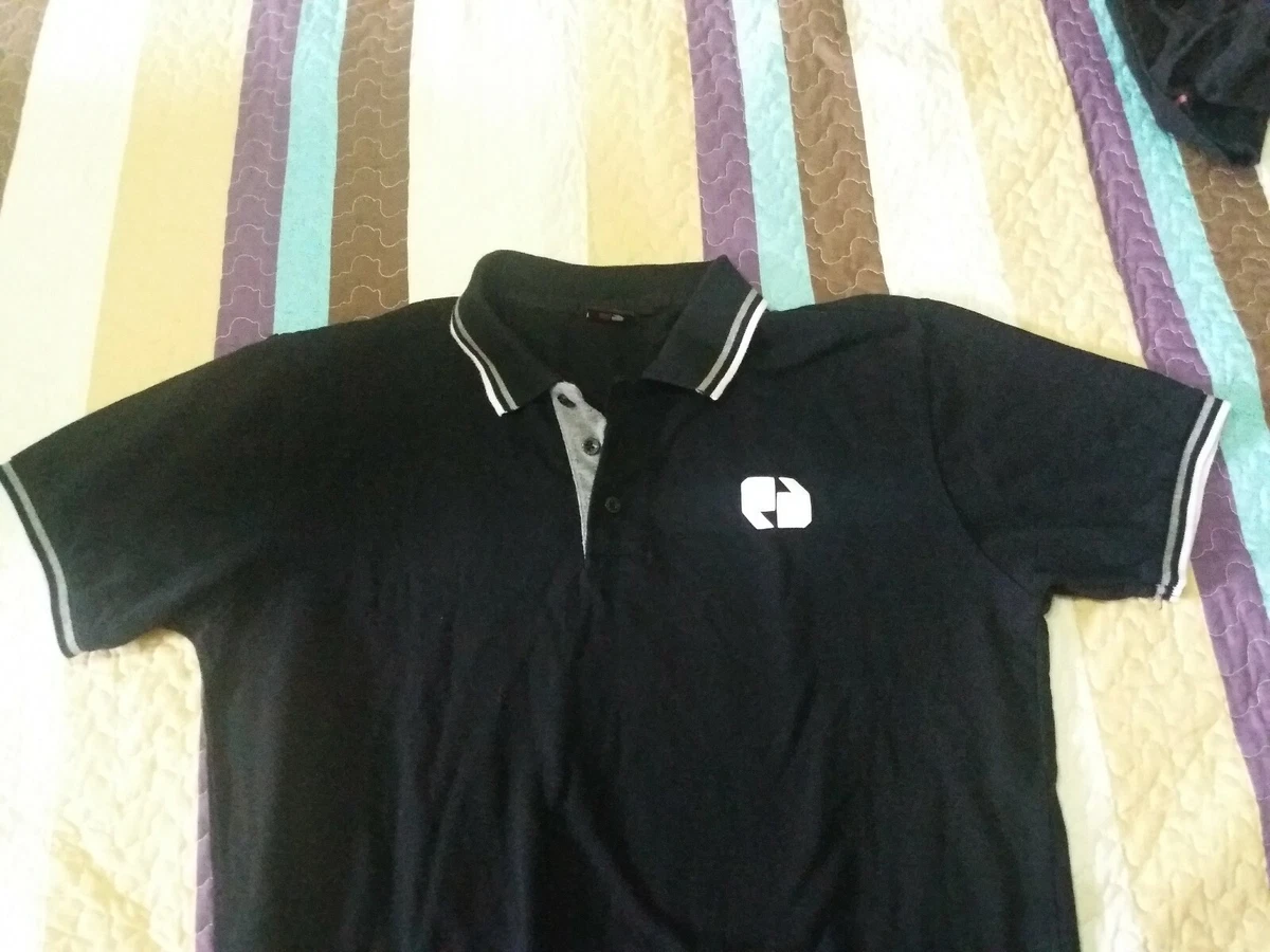 Rare Vintage Foot Locker Sneaker Black Grey White Slim Fit Polo Men S