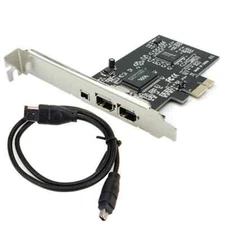 PCIE PCI-E Firewire IEEE 1394 2+1 3 Port Card Work With Windows 7 32/64 New