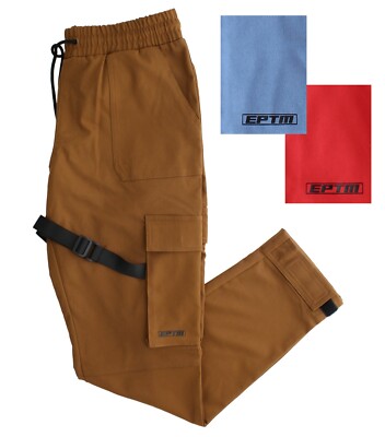 EPTM Men's Strap Cargo Pants, 5 Pockets, Standard Fit, Ankle Straps MSRP $65