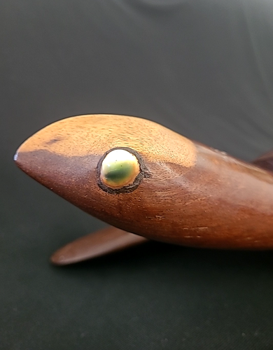 Beautiful Large Mid Century Vintage Hand Carved Wooden Sea Turtle 18" Long Décor - Photo 4/10