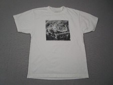 Down Draft Racing Shirt Mens Medium White Crew Neck M10 Engine Cars Made in USA