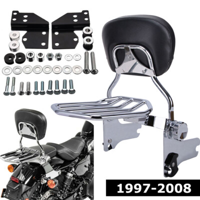 Backrest Sissy Bar+Luggage Rack /Docking For Harley Road King Street Glide 97-08