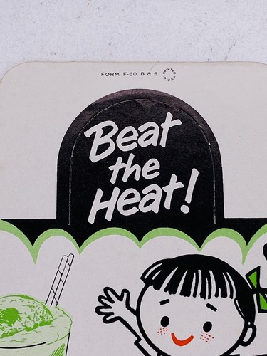 Vintage 1960’s 7 Up Soda Pop In Store Advertising Bottle Topper Beat The Heat - Picture 2 of 7