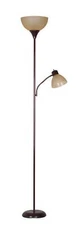 72'' Brown Combo Floor Lamp with Reading Lamp, Modern Design
