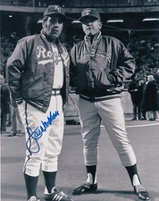 JACK MCKEON   KANSAS CITY ROYALS   ACTION SIGNED 8x10