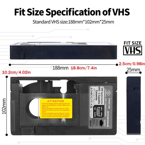 VHS-C Cassette Adapter For VHS-C SVHS Camcorders RCA For Panasonic Motorized - Picture 5 of 9