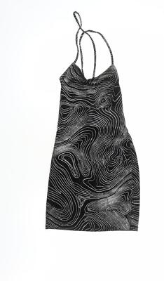 Divided by H&M Bodycon Damen schwarz Polyestermischung Größe S Wasserfallausschnitt