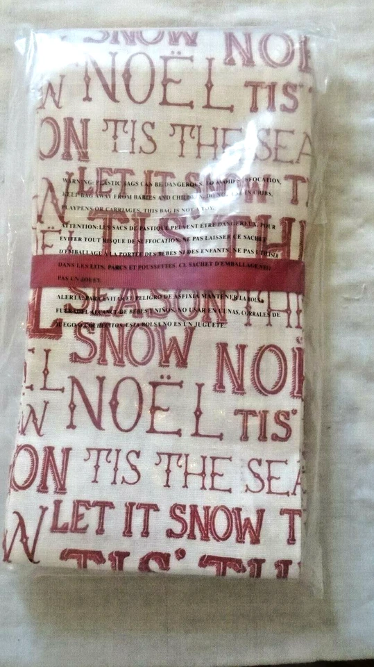 Pottery barn holiday Napkin Christmas Disney NOEL party gift vintage Set 4 , - Image 3 of 4