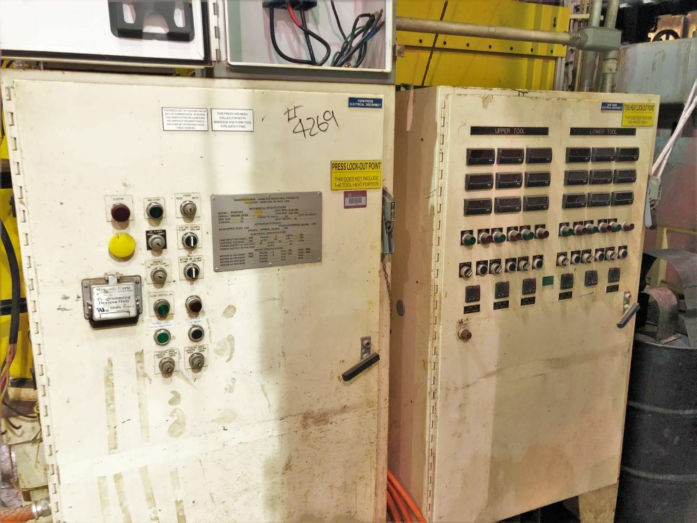 100 Ton Hydraulic Press, Hamilton Compression Molding Allen Bradley SLC