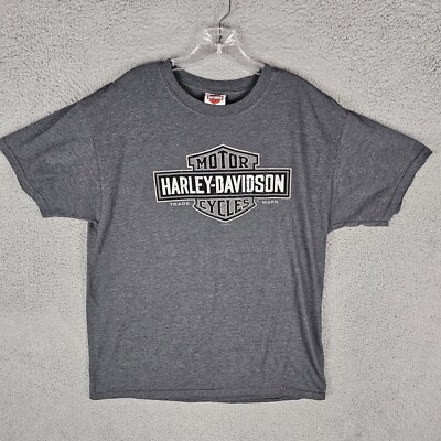 Harley Davidson T Shirt Mens Large Gray Adamec Florida | eBay