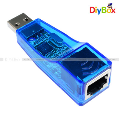 Blue USB 2.0 To LAN RJ45 Ethernet 10/100Mbps Network Card Adapter F PC Net Sever