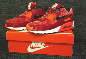 NIKE Air Max 90 Anniversary Premium - in Samt Rot - Gr.45 - \