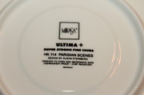 MIKASA Ultima+ PARISIAN SCENES Black Chairs 6.5" Saucer Bread Plates Set of 3 - Picture 6 of 6