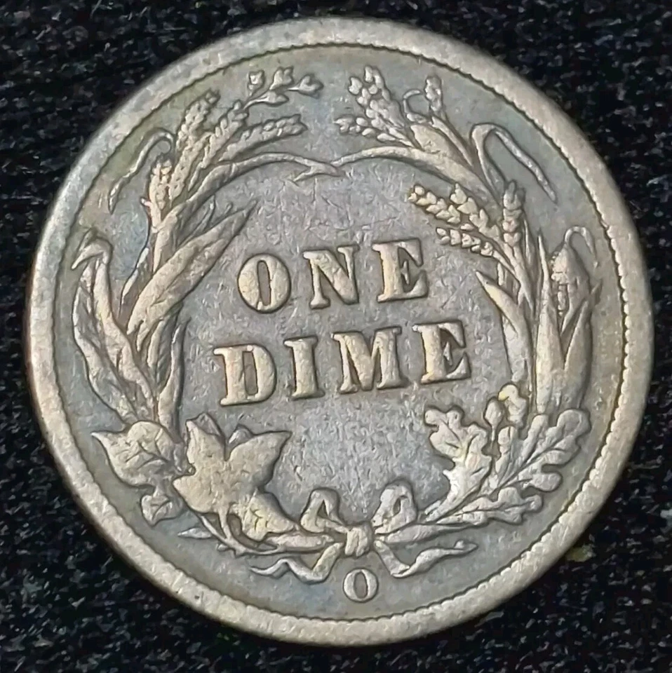 1898-O Barber Silver Dime ~ Rare Date ~ F-VF - Image 2 of 2