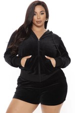 Fashion Nova OG Original Trendsetter Velour Tracksuit Booty Shorts and Jacket