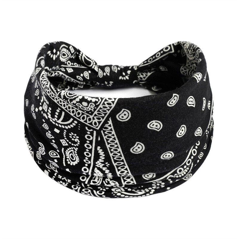 Women Yoga Wide Headband Ladies Elastic Boho Hair Band Sports Turban Head Wrap