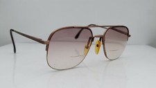 Vintage Van Heusen VH Grant Bronze Pilot Half Rim Italy Sunglasses FRAMES ONLY
