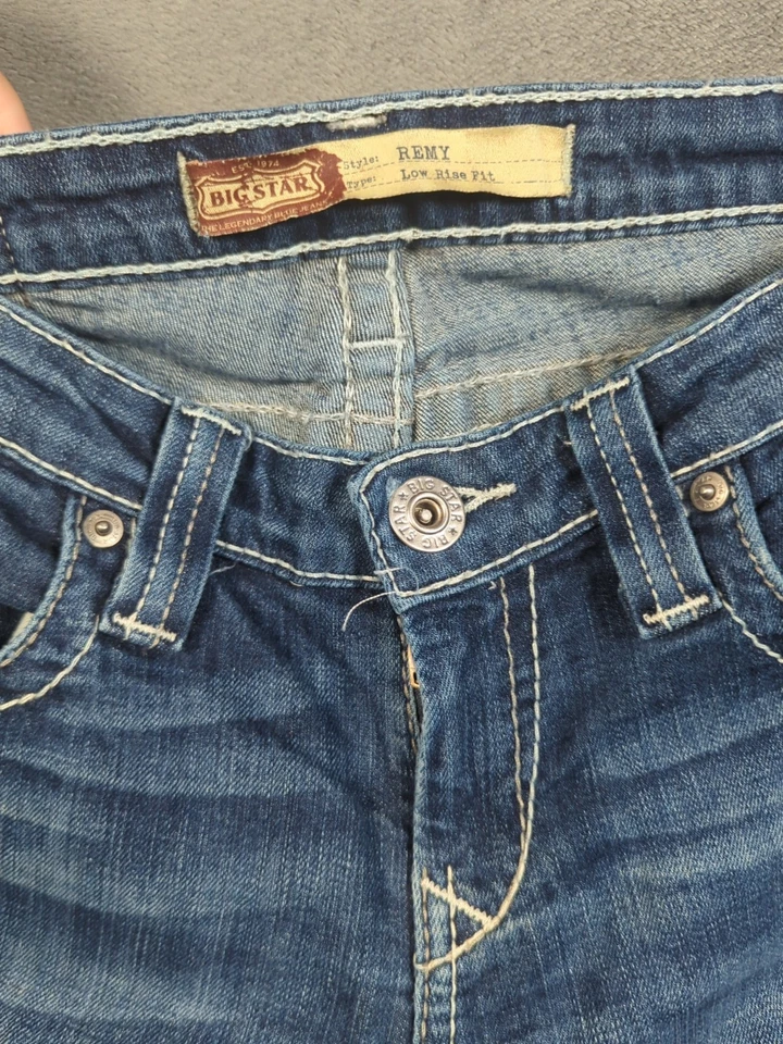 Big Star Jeans Remy Low Rise Fit Bootcut Y2K Denim Embroidery Women 27R (29x31)  - Image 2 of 4