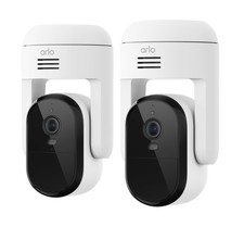 Arlo Essential Pan Tilt Security Camera 2K - Wired Plug-in Power Outdoor Came...