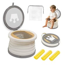 Portable, Foldable Potty seat for Toddler, Training Toilet Seat Emergency Gray