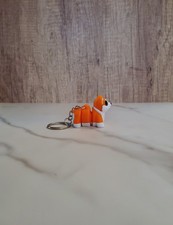 Corgi Flexible 3D Printed Keychain  Includes Metal Keyring
