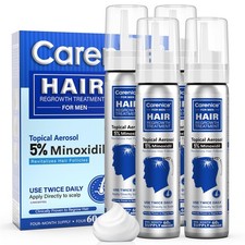 5 Topical Minoxidil Foam, Aerosol Minoxidil for Men, Infused with Biotin, Hair