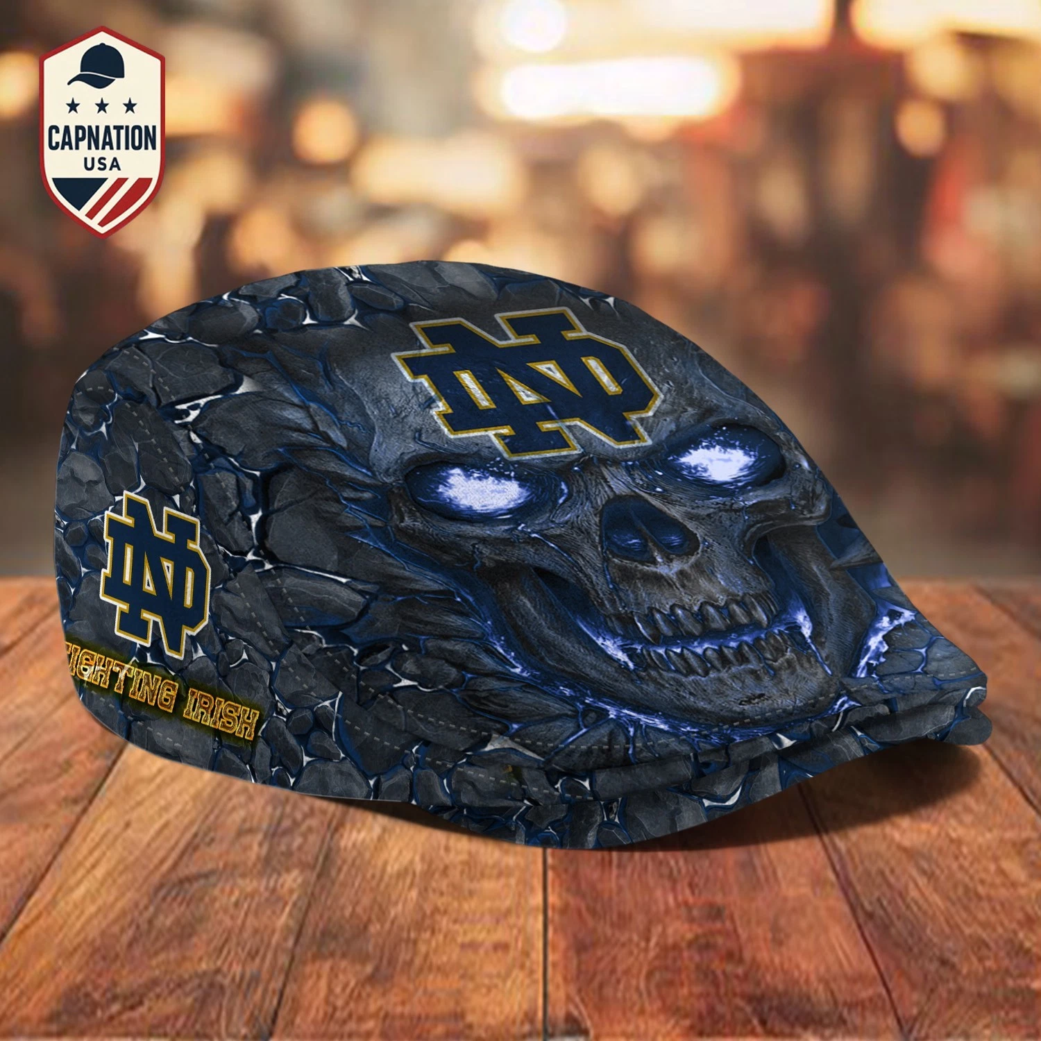 ND Team Fighting Irish Jeff Cap Driving Cap Golf Cap Flat Cap Newsboy