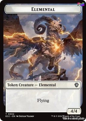 MTG Foil Elemental (0002) // Elemental (0009) Double-Sided Token 2 // 9 Comma...