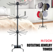 3 Tier Jewelry Display Rotating Iron Revolving Metal Stand Rack Holder  Storage