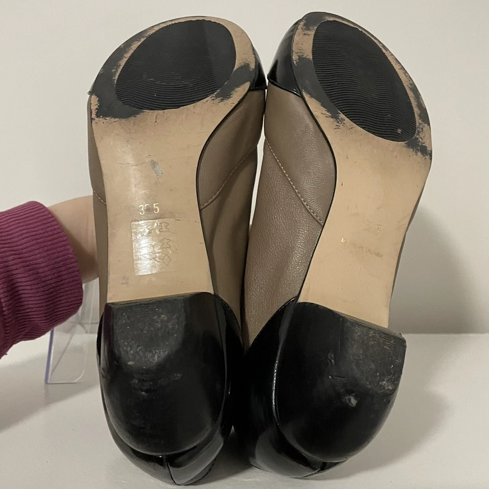 All Black Leather Slouchy Ankle Boot Tan Black Size 9 US 39.5 EUR Mod - Image 3 of 4