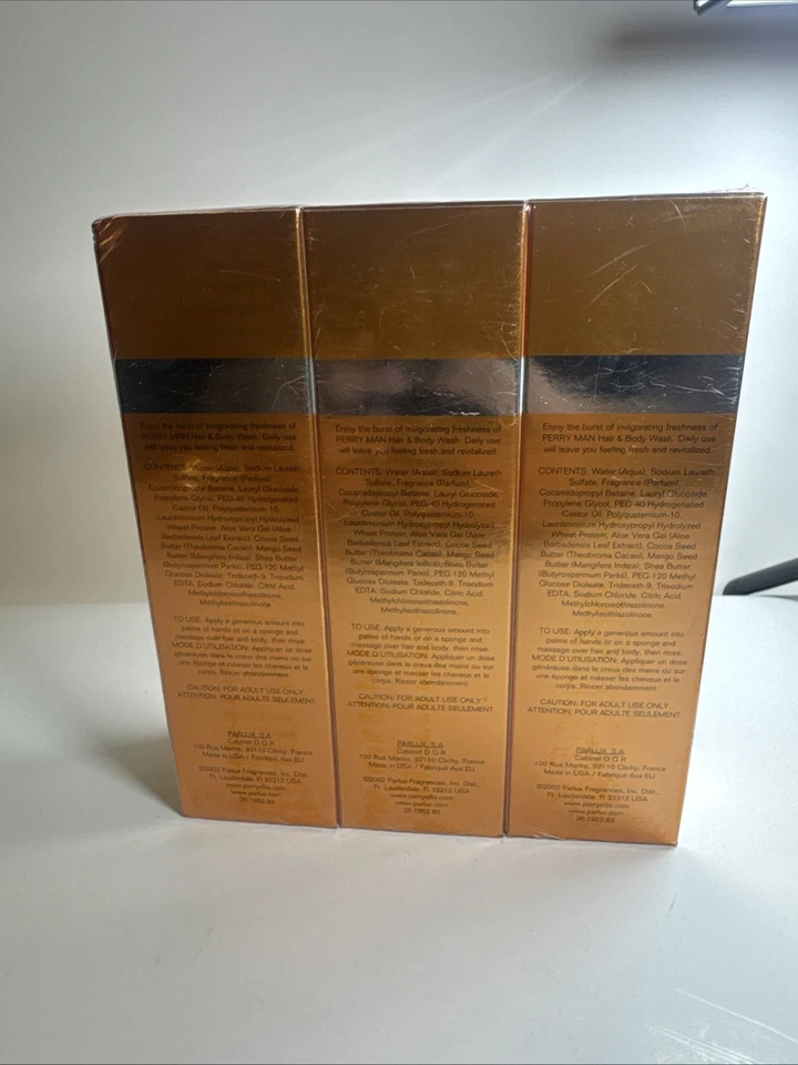 Perry Ellis Perry Man Hair & Body Wash 6.7 Fl. Oz. NWB Pack Of 3 - Image 2 of 2