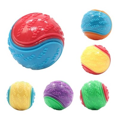 6pcs Interactive Squeaky Dog Chewing Ball For Puppies Adult Dog Teeth Cleaning d