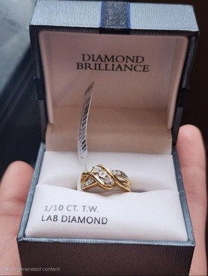 Diamant Brillanz 1/10ct Lab Grown Diamanten in einer Sterling Silber Fassung Gr...
