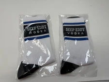 New/ Unopened Deep Eddy Vodka Liquor Advertising Logo Pair of Crew Socks 2 Pairs