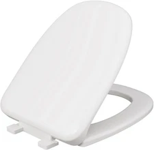 C1050S00 White Deluxe Plastic Toilet Seat, Square Closed Front with Cover to ...