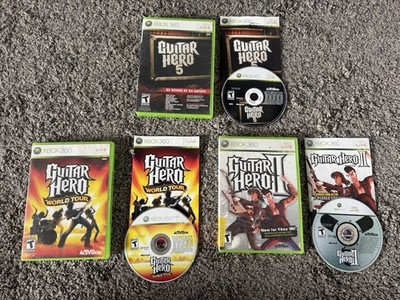 Guitar Hero 2, 5, And World Tour! Microsoft Xbox 360! TESTED! Lot CIB! Complete!