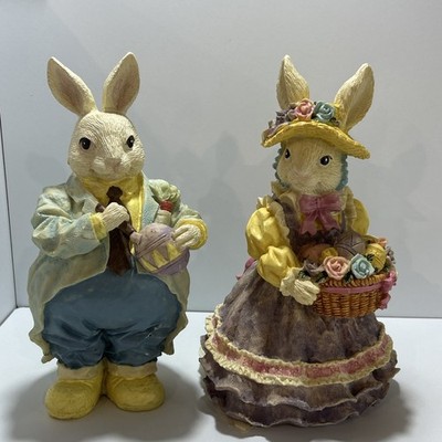 Resin Easter Family Set of 2 Easter Holiday Decor Spring