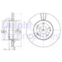 Delphi 2X Bremsscheibe Vorne Ø284 Mm BelüFtet FüR Mercedes-Benz Saloon W124 230
