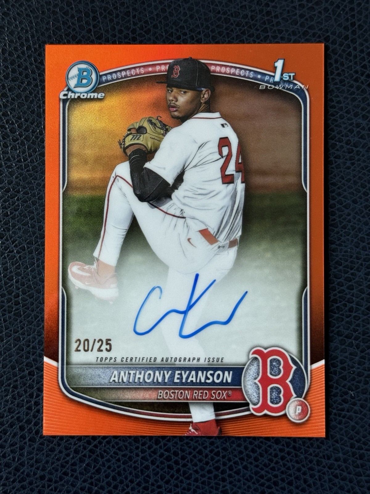 2025 Bowman Draft 1st Chrome Anthony Eyanson Auto True Orange 20/25 Year Match